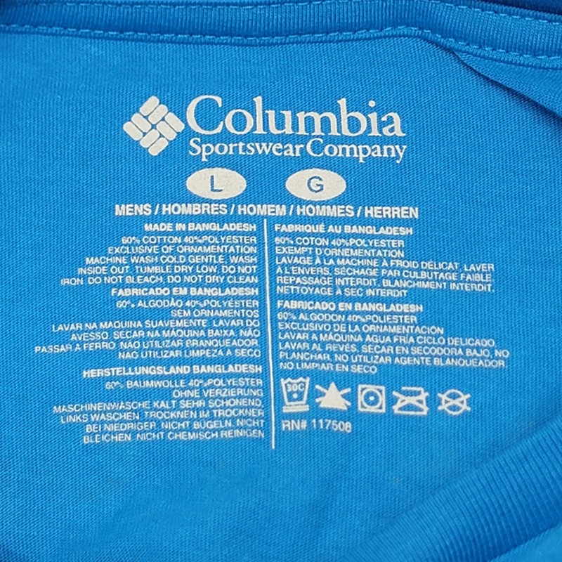 NEW Columbia Blue L Short Sleeve Graphic Print T-Shirt Greater Outdoor Gear gallery