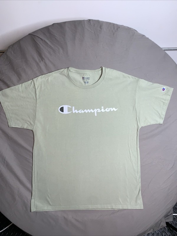 Classic Authentic Champion Short Sleeve T-Shirt Mens XL Green Crewneck Logo