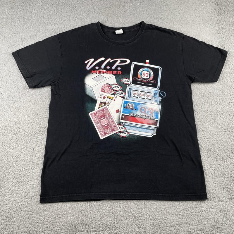 Vtg Barton’s Club 93 VIP Member Friendliest Spot On Nevada Keya Ringspun L Shirt