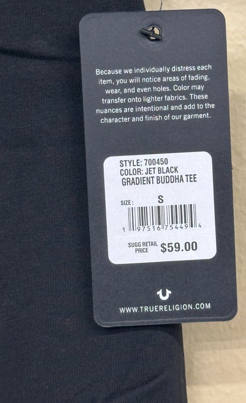 True Religion Men’s Gradient Buddha Tee Jet Black gallery