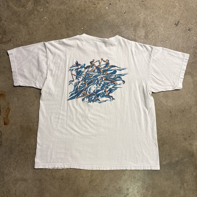 Vintage Patagonia Shirt Mens XL White 90s Art Surf Kayak Nature Mountains USA
