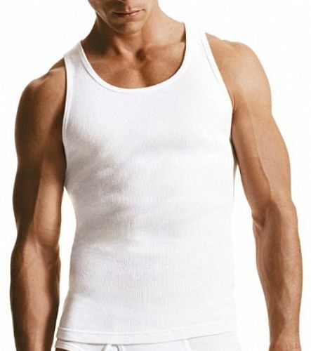 6-12 Packs Men 100% Cotton Ribbed Tank Top A-Shirt Wife Beater Undershirts Lot gallery