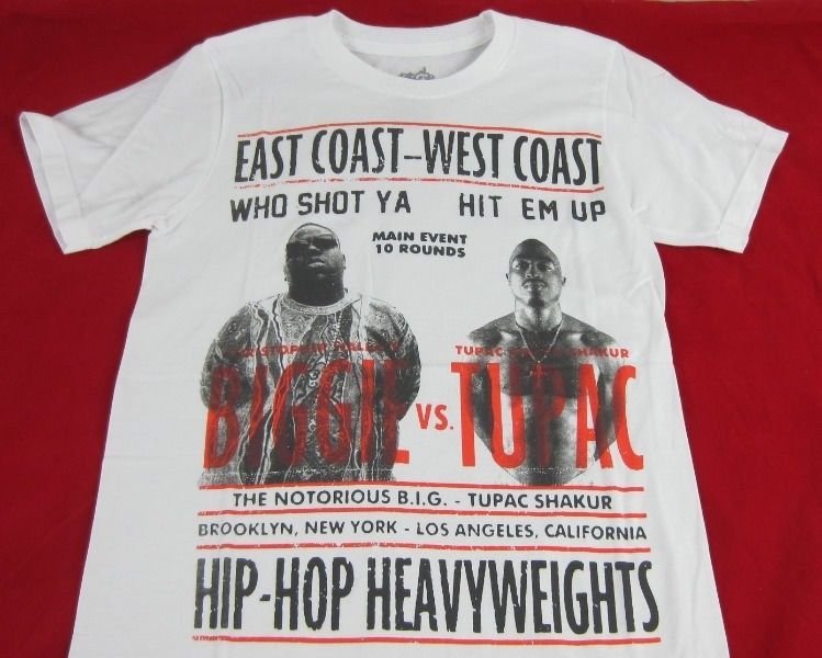Mens NEW Biggie BIG 2PAC Tupac East West Coast Heavyweights Orange Size XS