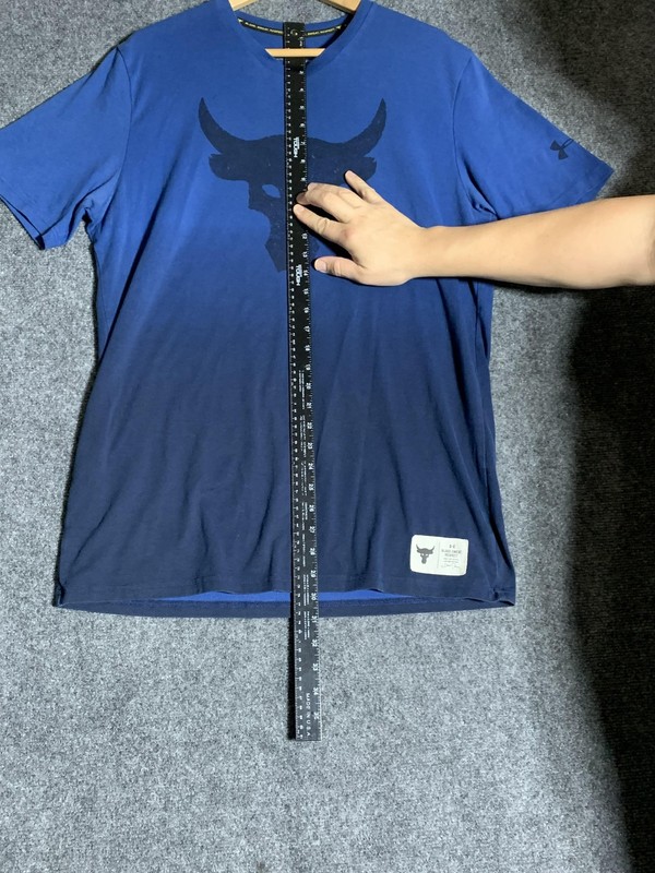 Under Armour Project Rock Shirt Mens Large Blue Bull Blood Sweat Respect Tee gallery