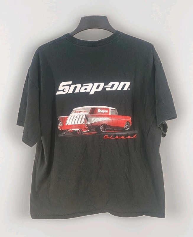 Vintage Snap On Tools Glo Mad Chevrolet Nomad Hot Rod T Shirt Mens XL Black Y2K