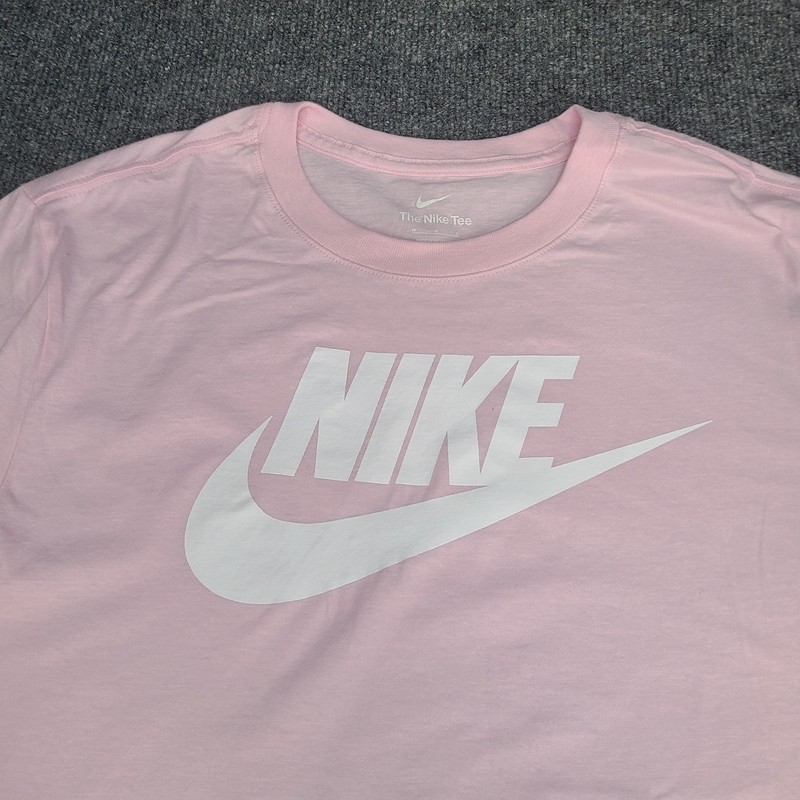 Nike Shirt Mens Medium Light Pink White Futura Logo Sportswear Cotton Tee gallery