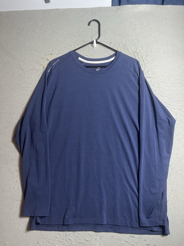 Peter Millar Performance Aurora Long Sleeve Base Layer Mens XXL Blue Stretch