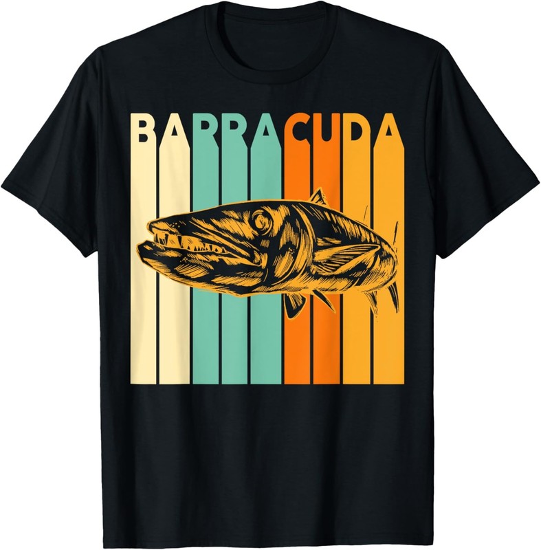 Great Barracuda Cuda Fishing Wildlife Saltwater Fish Art T-Shirt