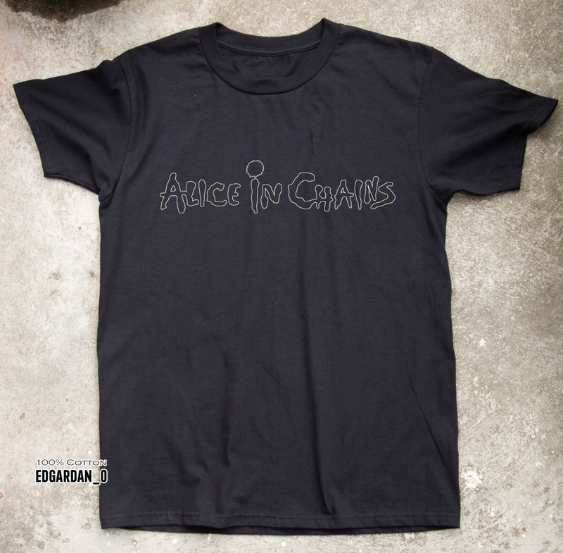 Alice In Chains Classic Logo Rock Band Black Unisex T-shirt Size S-5XL