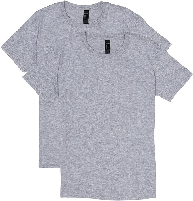 Hanes T-Shirt 2-Pack Men’s X-Temp Crewneck Short-Sleeve Wicking light steel