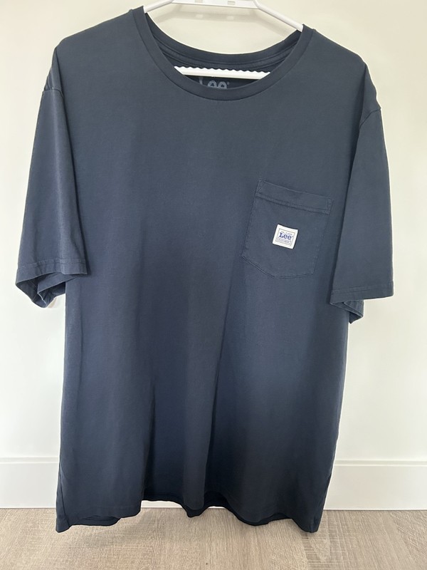 Mens LEE Workwear Pocket Navy Tee-Shirt Blue Size Large Work Shirt gallery