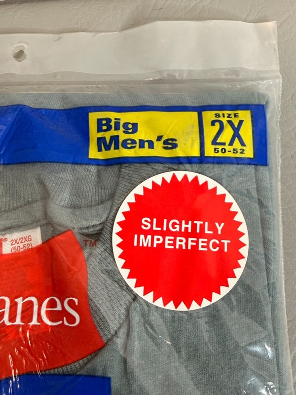 Hanes Big Men’s Pocket-T Shirt 2X 50-52 Mystic Heather Blue Slightly Imperfect gallery