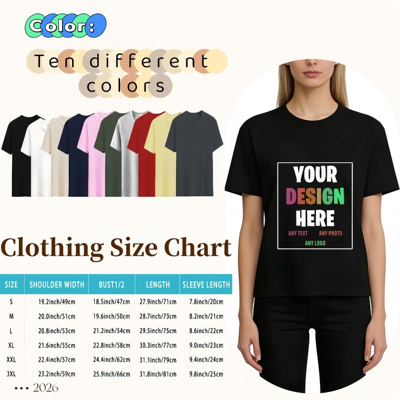Customized T-shirts, personalized, add your own words - made of 100% cotton gallery