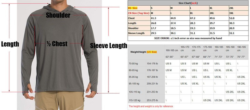 Men's UPF 50+ Sun Protection Hoodie Shirts Long Sleeve Fishing Shirts Outdoor gallery