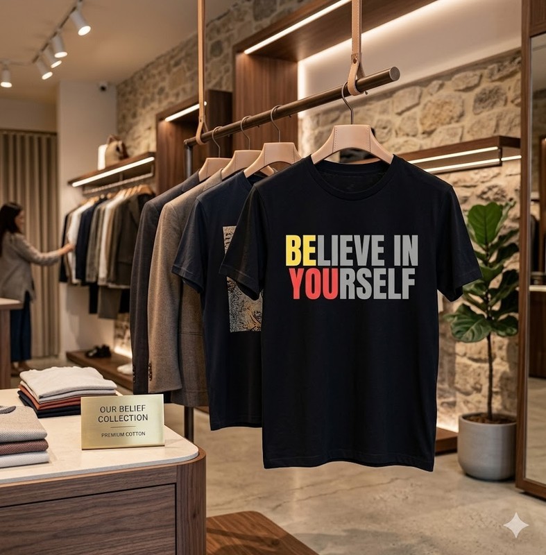 Motivation Positive Message Quote Believe In Yourself T-Shirt – H084