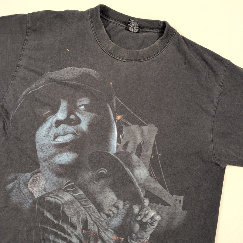 Vintage Notorious B.I.G. Biggie Big Is Alive Black Graphic Tee Shirt Size XL