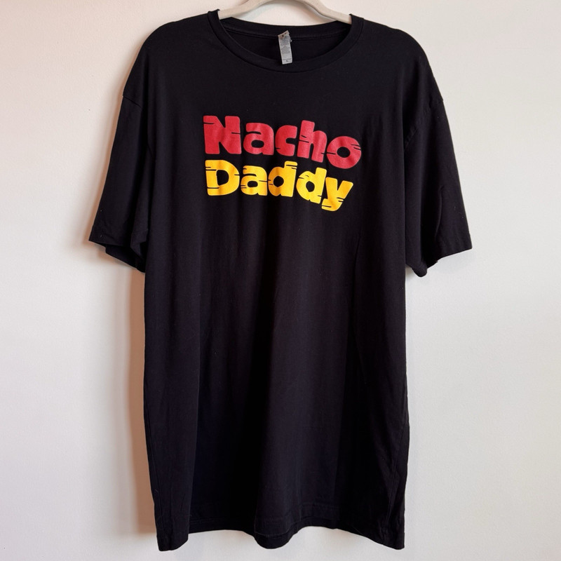 Next Level Apparel Men’s Nacho Daddy Funny Graphic Print T-Shirt Black XL