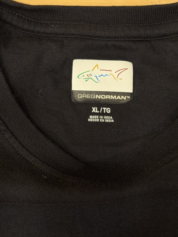 Greg Norman Men's Black Graphic T-Shirt Multicolor Shark Logo XL gallery