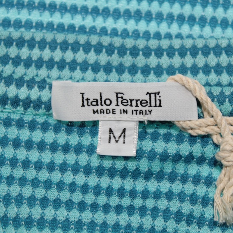 Italo Ferretti NWT Short Sleeve Crew Neck T-Shirt Size M Teal Blue 100% Cotton gallery
