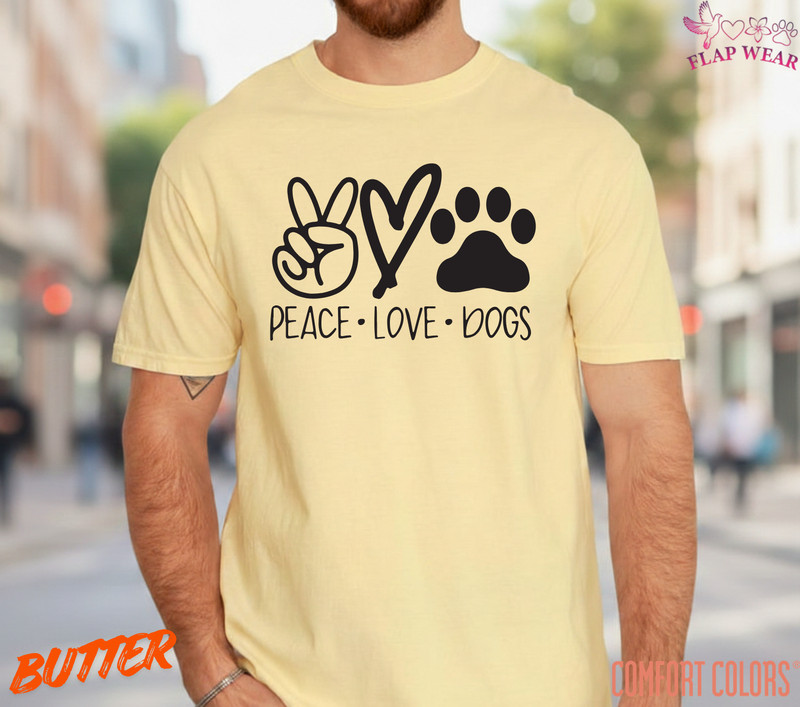Unisex Peace Love Dogs Printed T SHIRT,T shirt women,T shirt men,T shirt vintage gallery