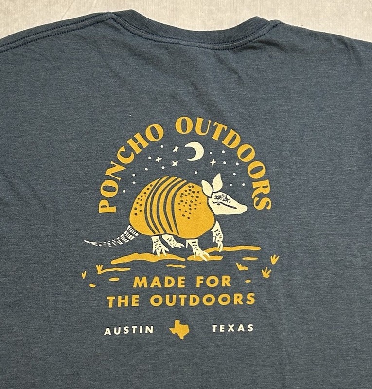 Poncho T-shirt Men's Large Blue Short Sleeve Stretch Outdoors Made For Outdoors gallery