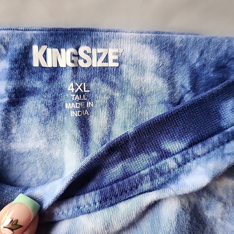 KingSize Men's Big & Tall 4XL Tie-Dye Graphic Tee Blue Lightning Tyedye EUC gallery