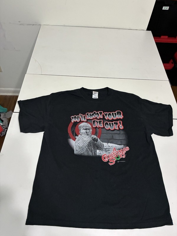 Vintage Christmas Story Shirt Large Black You’ll Shoot Your Eye Out Movie Promo