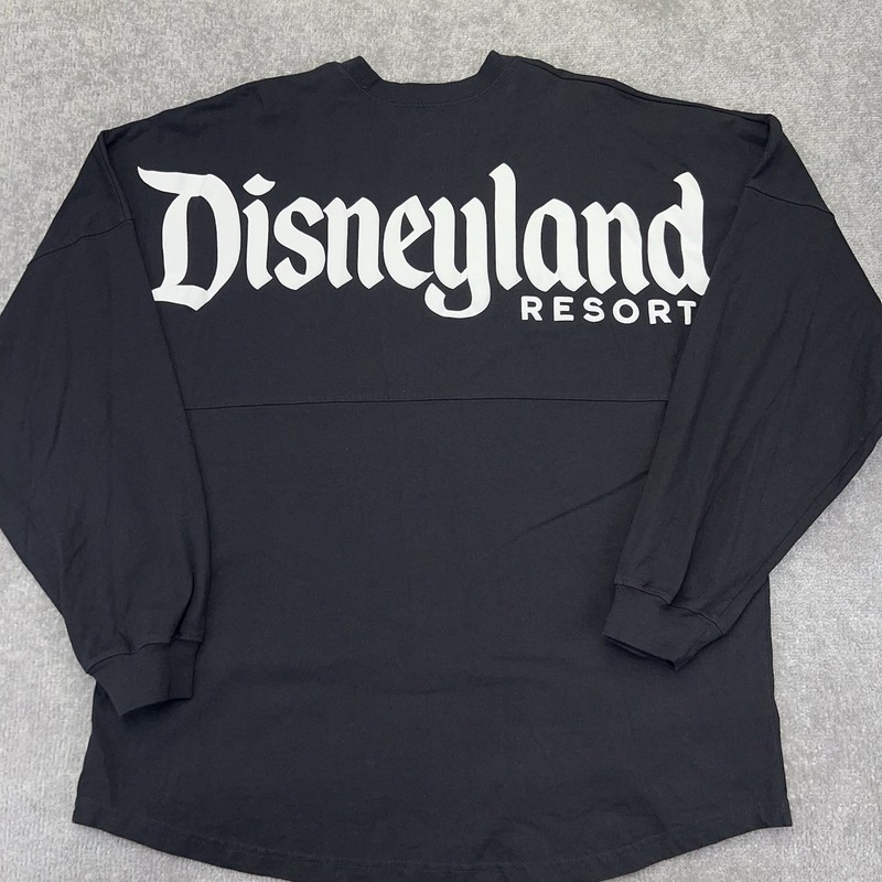 DISNEYLAND RESORT Adult XL Spirit Jersey Long Sleeve Mickey Disney Black White
