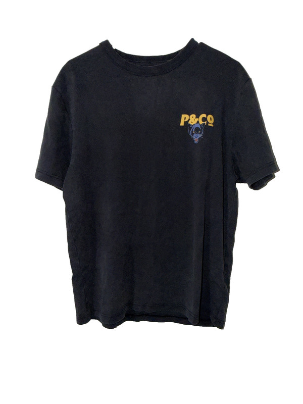 P&Co. Crafted Collection Black Tshirt Panther Bite the Dust Size Medium