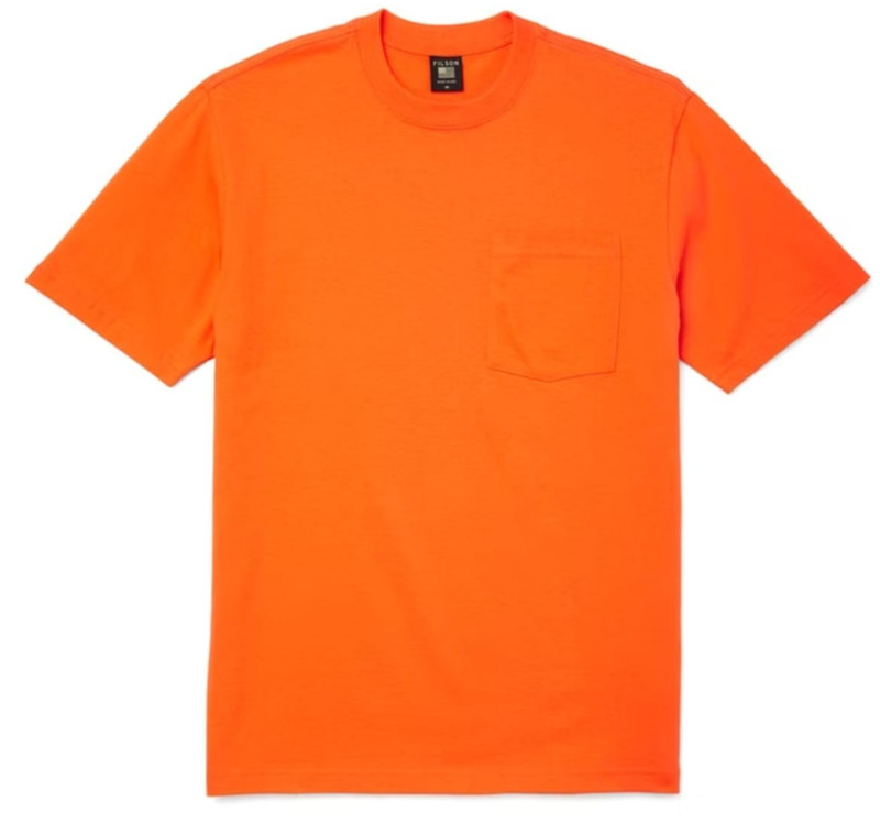 Filson Pioneer Pocket T-Shirt Made in USA Blaze Orange Men’s 3XL Hunting Safety
