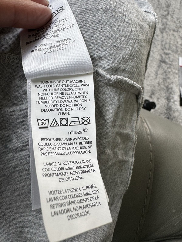 Polo Ralph Lauren T-Shirt Mens XL Heather Gray Classic Fit Striped Logo Graphic gallery