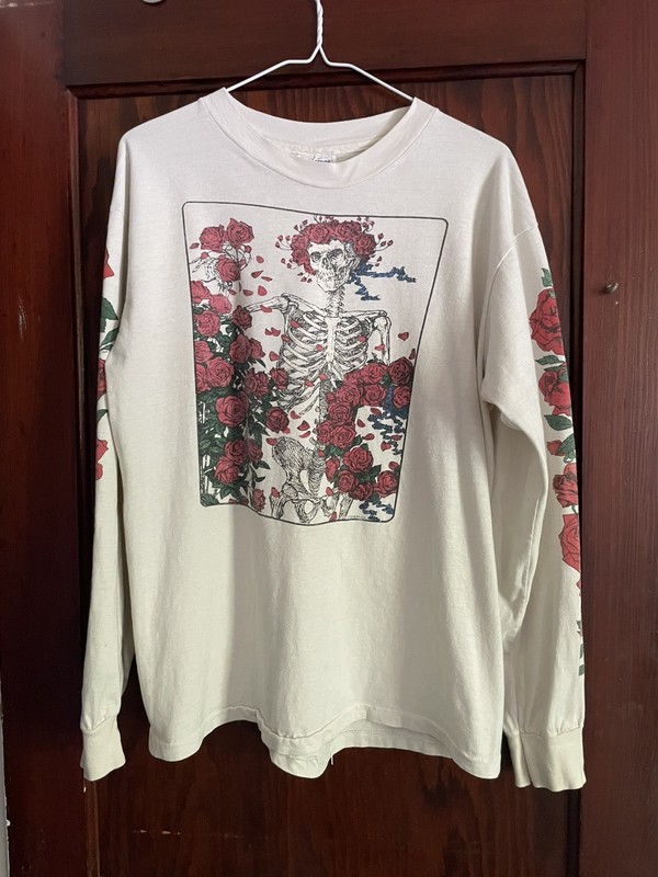 1980s Grateful Dead Long Sleeve Bertha Wagon Wheel and Roses T Shirt XL gallery