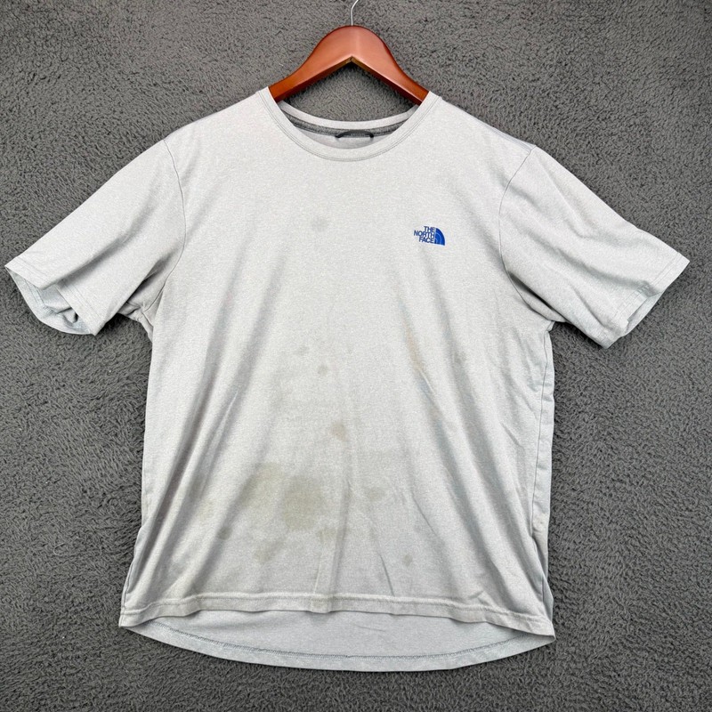 The North Face Mens FlashDry Short Sleeve T-Shirt Gray Logo Size L NF0A3L2E