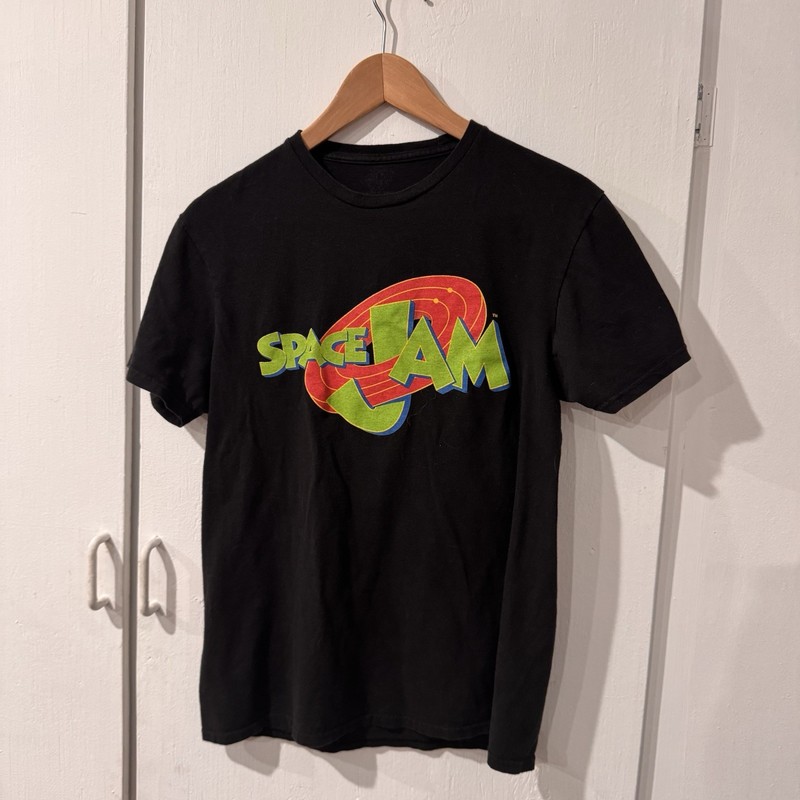 Space Jam Logo T-Shirt Black Movie Looney Tunes Graphic Tee