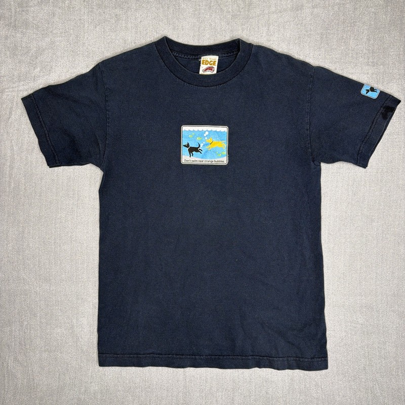 VTG 2001 Pacsun Dont Swim Near Strange Bubbles To The Edge Prime Cut Tees Small