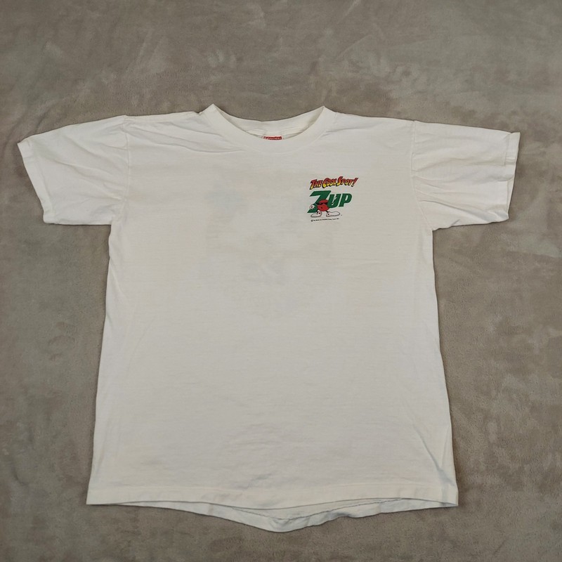 Vintage National Shirt Mens Large Tee 7Up Promo Cool Spot 1991 Single Stitch USA gallery