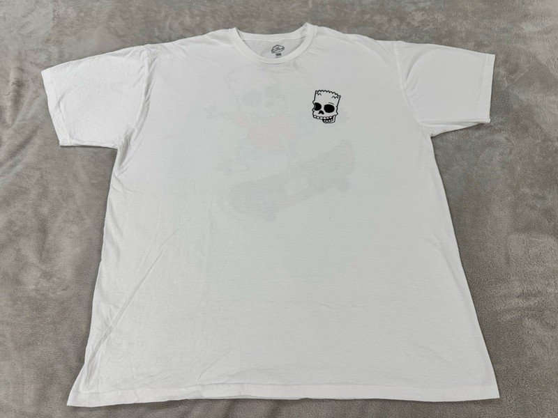 The Simpsons Halloween T-Shirt Sz XL Bart Skeleton Skateboarding Cotton Tee
