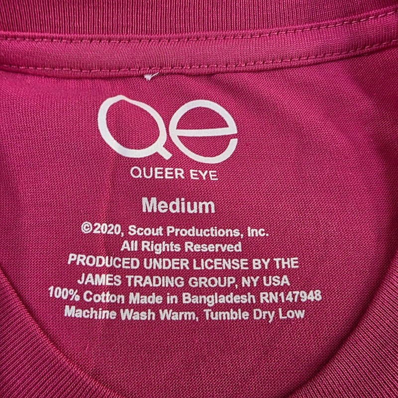 Queer Eye Human Pink Graphic Print Logo Crew Neck T-Shirt Men M Cotton gallery