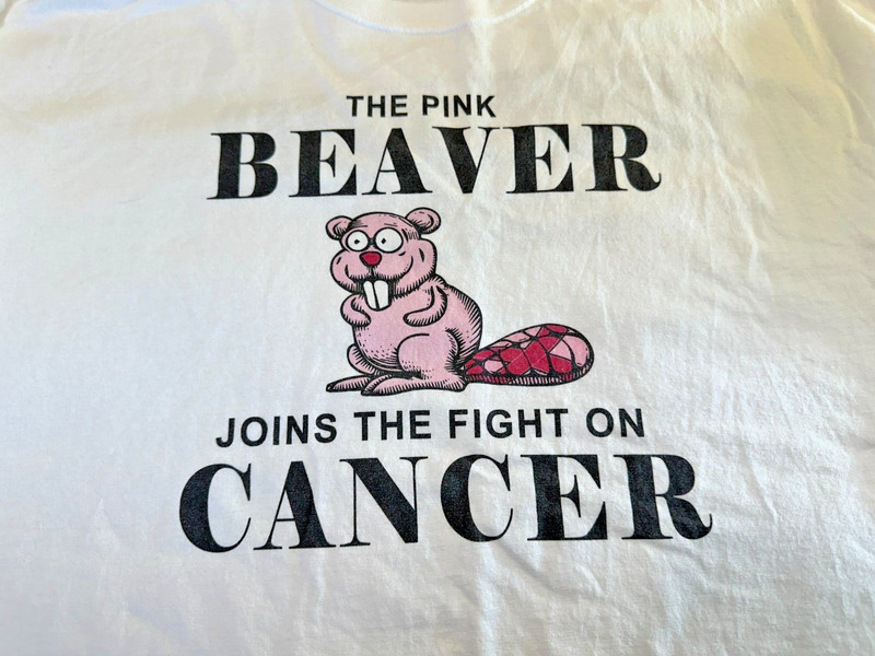 THE PINK BEAVER JOINS THE FIGHT ON CANCER T SHIRT TEE MEN 2XL SS THIRSTY BEAVER gallery