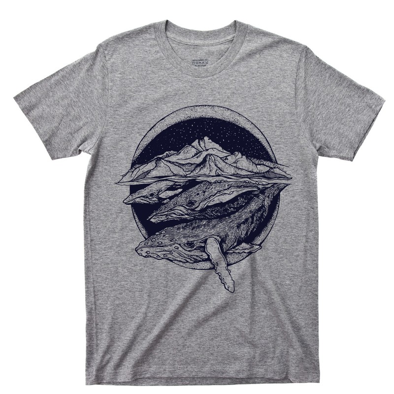 Wildlife T Shirt Narwhal Humpback Killer Whale Orca Dolphin Porpoise Fishing Tee
