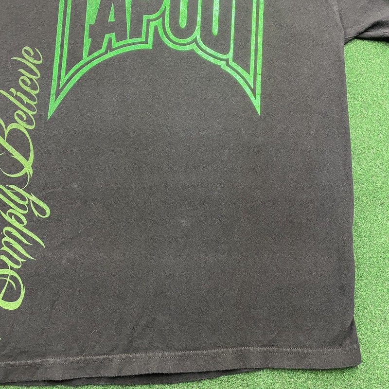 Vintage TAPOUT Shirt Mens L Black Y2K Simply Believe Las Vegas Punk Grunge Tee gallery