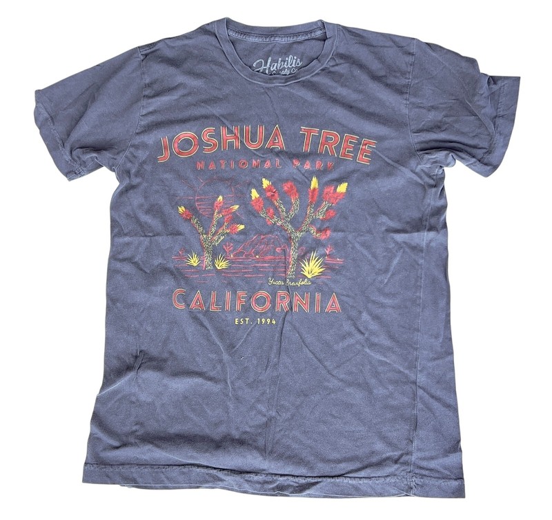 Joshua Tree California National Park T-Shirt Mens Size XS Gray Faded Graphic Top