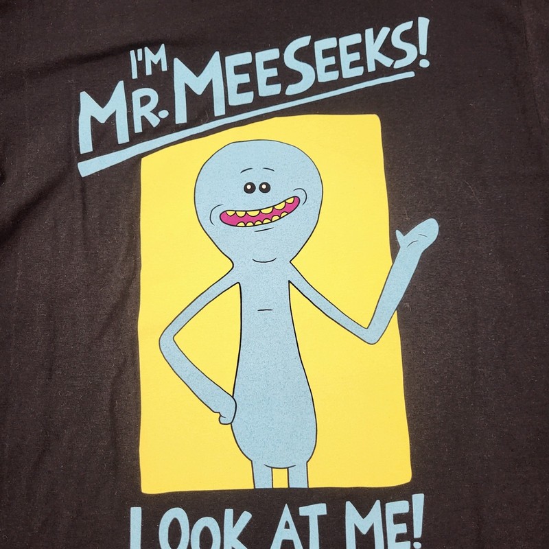 Rick and Morty Adult Swim Shirt Mens Large Black Mr. Meeseeks Graphic gallery
