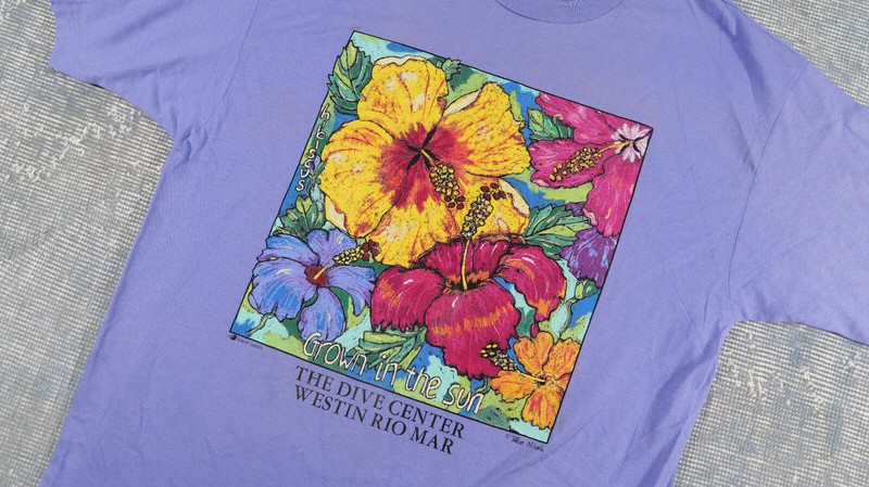 vintage Rio Mar, Puerto Rico floral shirt, size XL, single stitch, 90s, Westin