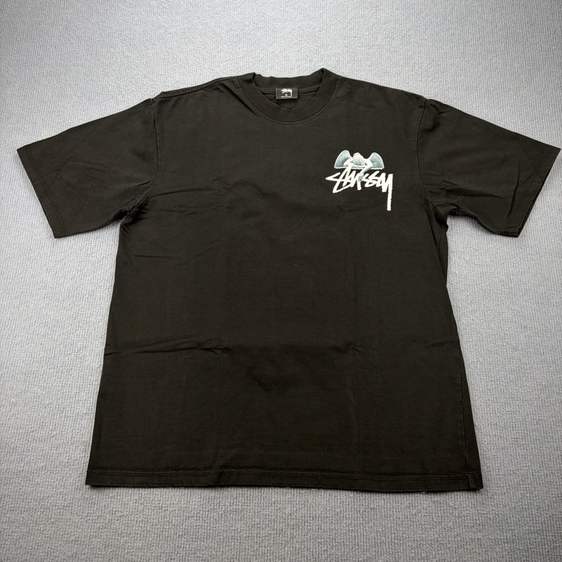 STUSSY ANGEL TEE BLACK - XL Y2K UNISEX STREETWEAR SKATER GRUNGE GRAPHIC gallery