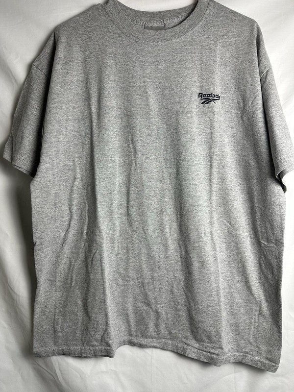 VTG Reebok Tee Shirt Gray XL Short Sleeve Embroidered Logo Made in Mexico