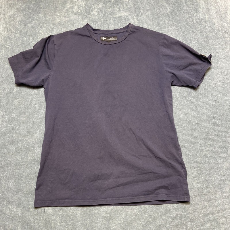 V.I.P. Collection T Shirt Mens Large Navy Blue Stretch Crew Neck Short Sleeve