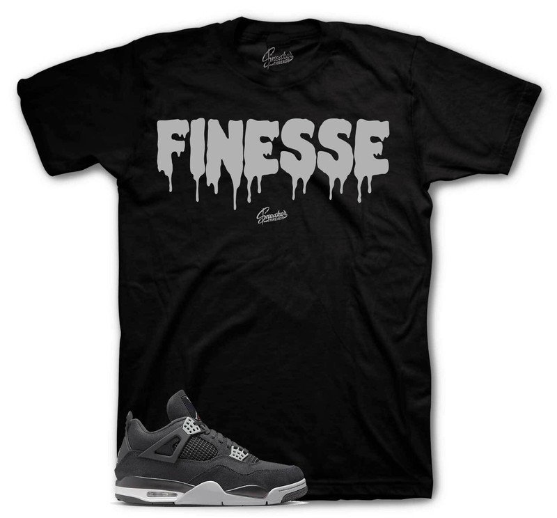 Shirt To Match Jordan 4 Black Canvas Light steel Shoes – Finesse Tee