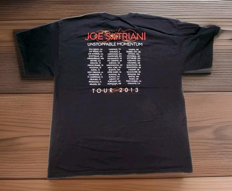 Joe Satriani Unstoppable Momentum Tour 2013 T-shirt Mens XL Double Side Tee gallery