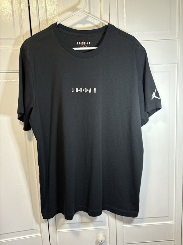 Jordan Shirt Men XL Black Embroidered Wordmark Jumpman Logo Nike Air Tee 91